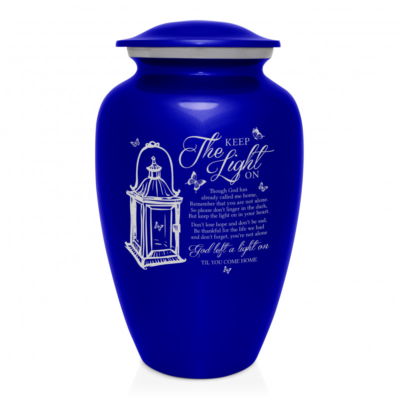Keep the Light On Cremation Urn - Midnight Blue