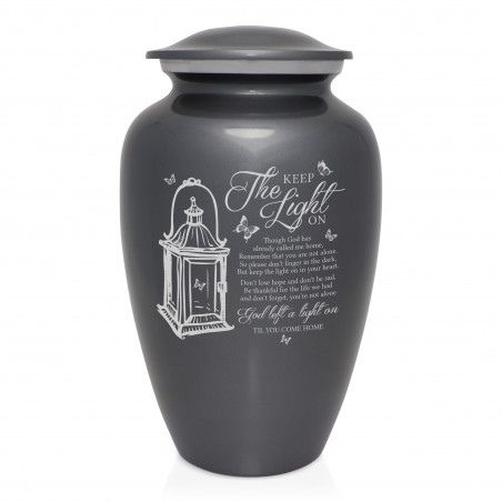 Keep the Light On Cremation Urn - Gunmetal Gray