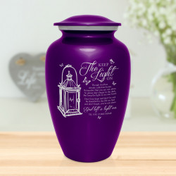 Keep the Light On Cremation Urn - Purple Luster