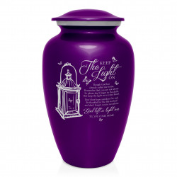 Keep the Light On Cremation Urn - Purple Luster