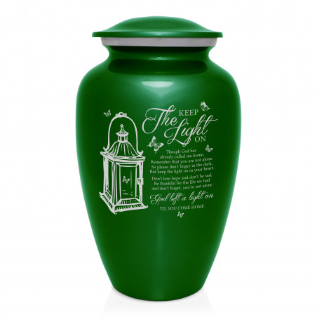 Keep the Light On Cremation Urn - Shamrock Green