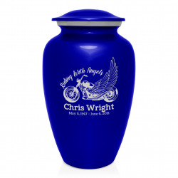 Riding with Angels Motorcycle Cremation Urn - Midnight Blue