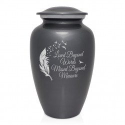 Loved Beyond Words Cremation Urn - Gunmetal Gray