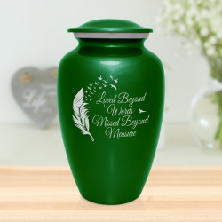 Loved Beyond Words Cremation Urn - Shamrock Green