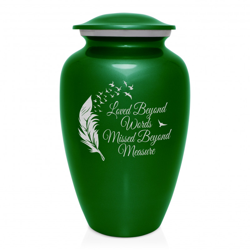 Loved Beyond Words Cremation Urn - Shamrock Green