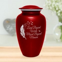 Loved Beyond Words Cremation Urn - Ruby Red