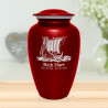 Viking Ship Cremation Urn - Ruby Red