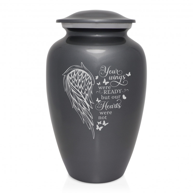 Your Wings Were Ready Cremation Urn - Gunmetal Gray