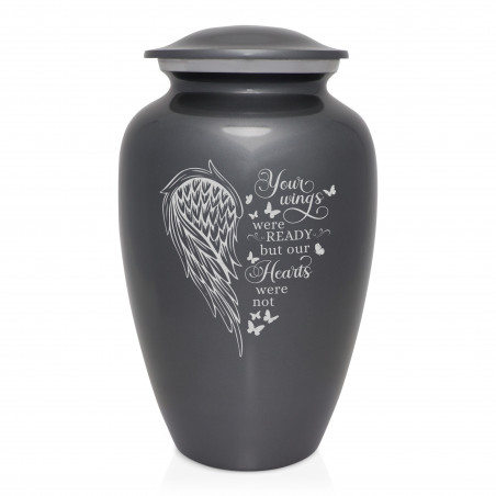 Your Wings Were Ready Cremation Urn - Gunmetal Gray