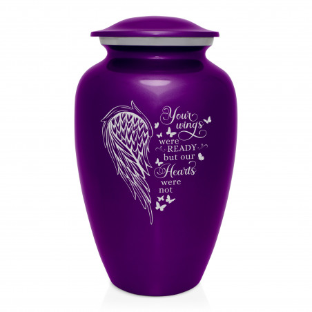 Your Wings Were Ready Cremation Urn - Purple Luster