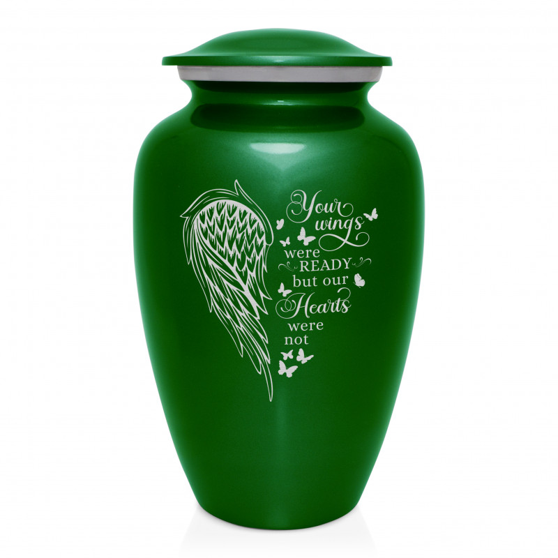 Your Wings Were Ready Cremation Urn - Shamrock Green