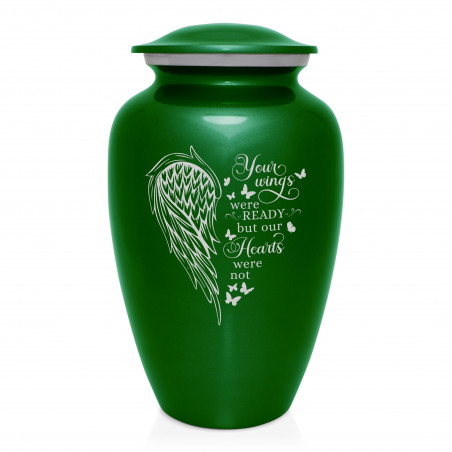Your Wings Were Ready Cremation Urn - Shamrock Green