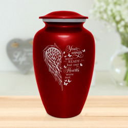 Your Wings Were Ready Cremation Urn - Ruby Red