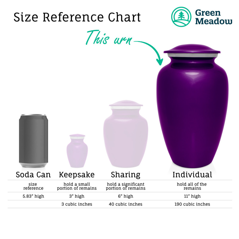 At Peace Cremation Urn - Purple Luster