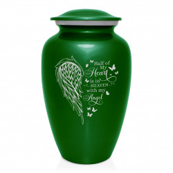 Heart Is In Heaven Cremation Urn - Shamrock Green