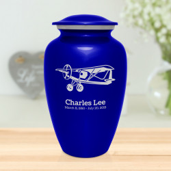 Bush Plane Cremation Urn - Midnight Blue
