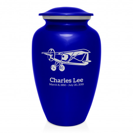 Bush Plane Cremation Urn - Midnight Blue