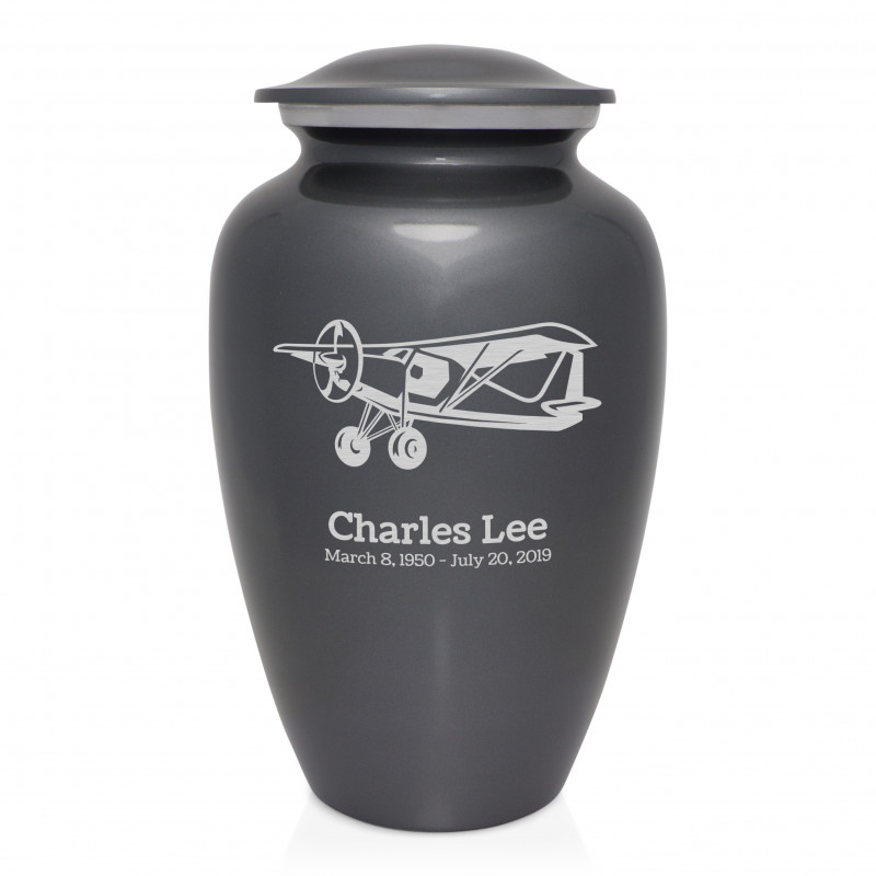 Bush Plane Cremation Urn - Gunmetal Gray