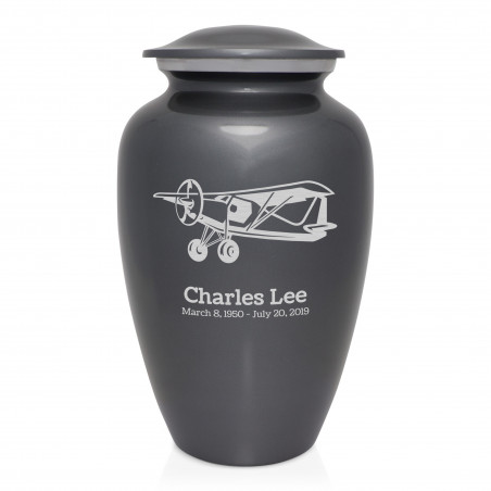 Bush Plane Cremation Urn - Gunmetal Gray
