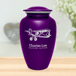 Bush Plane Cremation Urn - Purple Luster