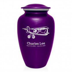 Bush Plane Cremation Urn - Purple Luster