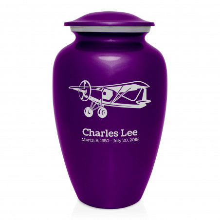 Bush Plane Cremation Urn - Purple Luster
