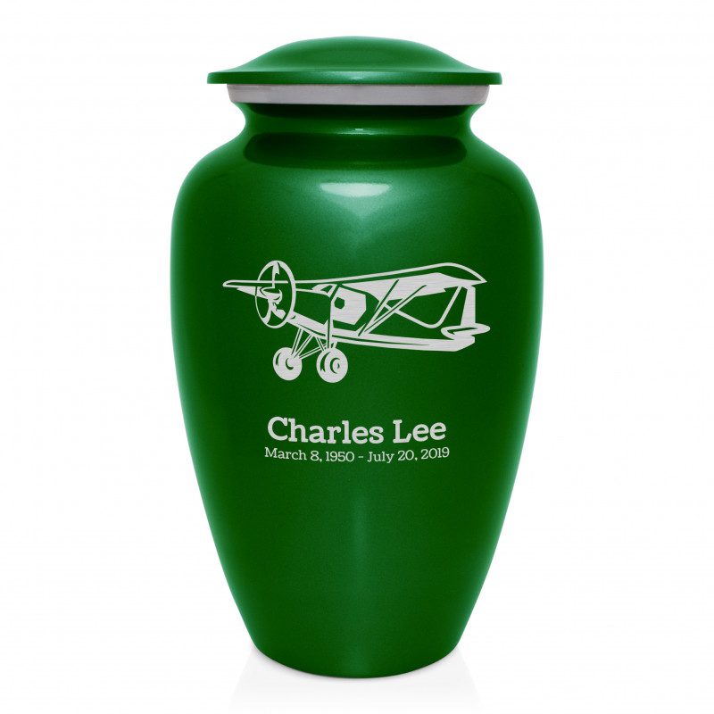 Bush Plane Cremation Urn - Shamrock Green