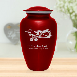 Bush Plane Cremation Urn - Ruby Red