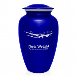 Commercial Airplane Jet Cremation Urn - Midnight Blue