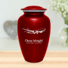 Commercial Airplane Jet Cremation Urn - Ruby Red