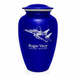 Fighter Jet Plane Cremation Urn - Midnight Blue