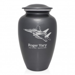 Fighter Jet Plane Cremation Urn - Gunmetal Gray