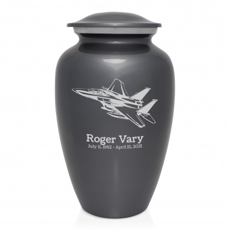 Fighter Jet Plane Cremation Urn - Gunmetal Gray