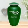 Fighter Jet Plane Cremation Urn - Shamrock Green