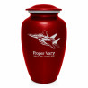 Fighter Jet Plane Cremation Urn - Ruby Red