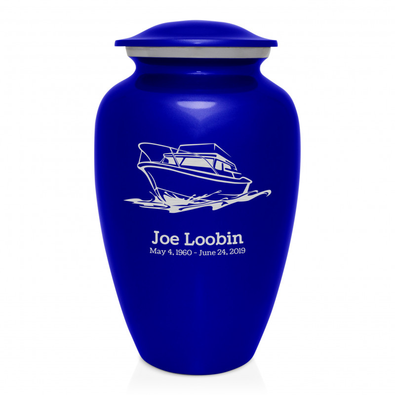 Boat Cremation Urn - Midnight Blue