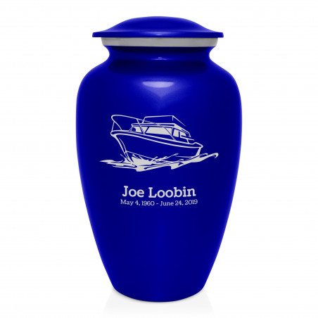 Boat Cremation Urn - Midnight Blue