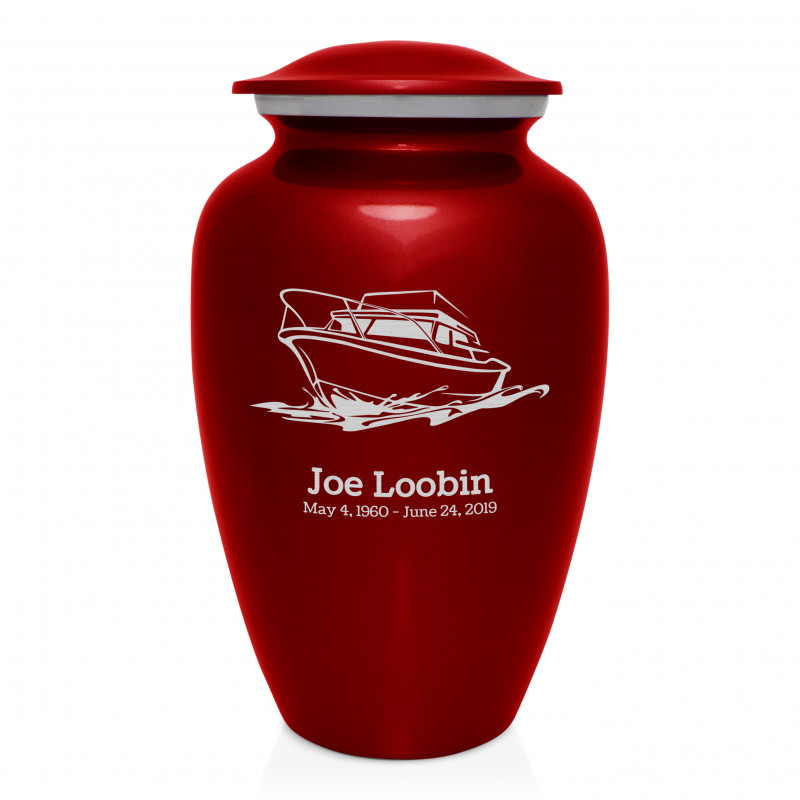 Boat Cremation Urn - Ruby Red