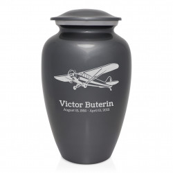 Airplane II Cremation Urn - Gunmetal Gray