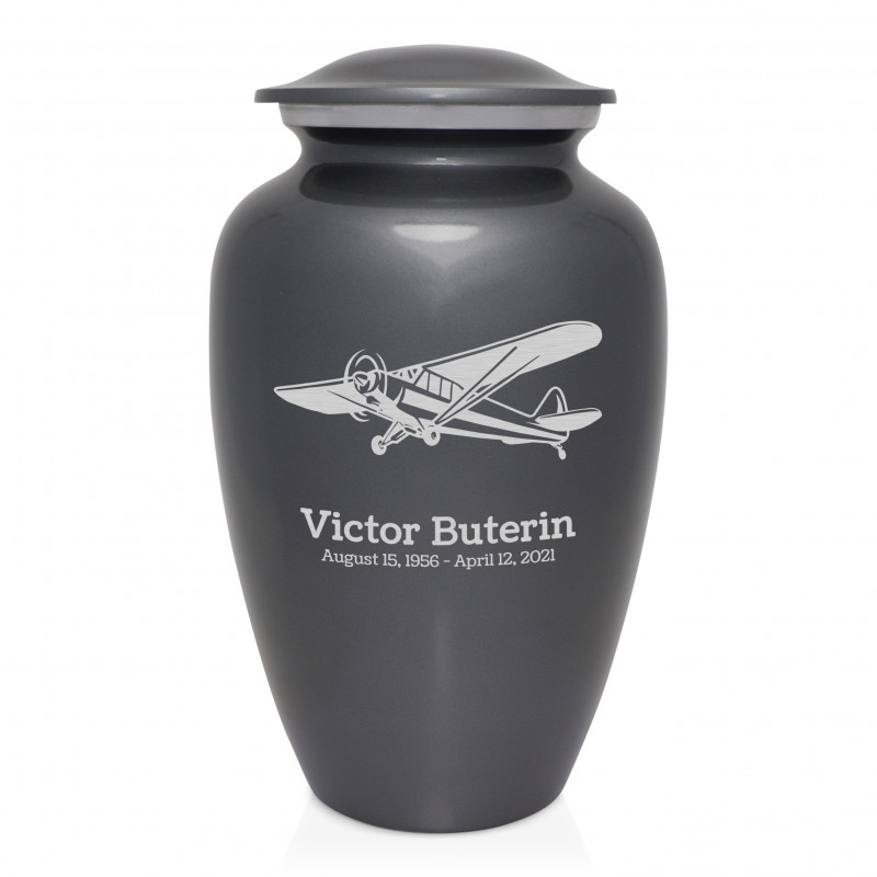 Airplane II Cremation Urn - Gunmetal Gray
