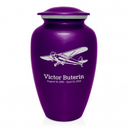 Airplane II Cremation Urn - Purple Luster