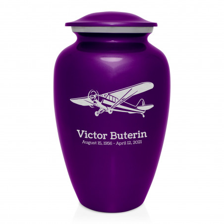Airplane II Cremation Urn - Purple Luster