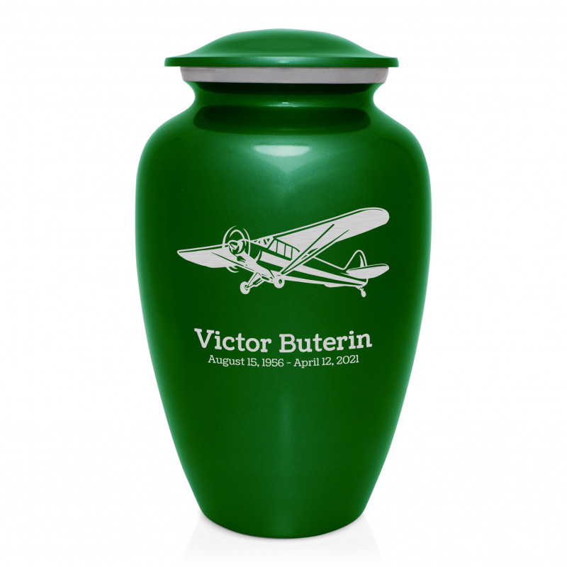Airplane II Cremation Urn - Shamrock Green