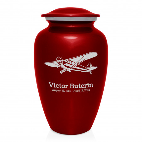 Airplane II Cremation Urn - Ruby Red