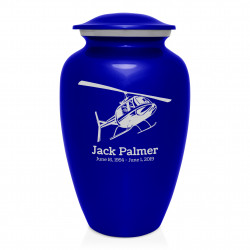 Helicopter Cremation Urn - Midnight Blue
