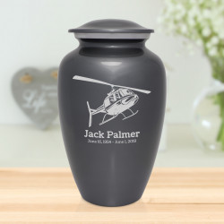 Helicopter Cremation Urn - Gunmetal Gray