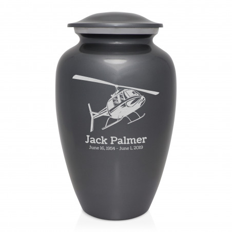 Helicopter Cremation Urn - Gunmetal Gray