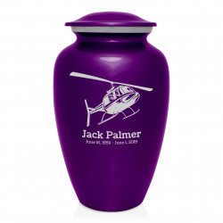 Helicopter Cremation Urn - Purple Luster