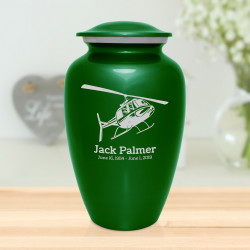 Helicopter Cremation Urn - Shamrock Green