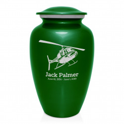 Helicopter Cremation Urn - Shamrock Green